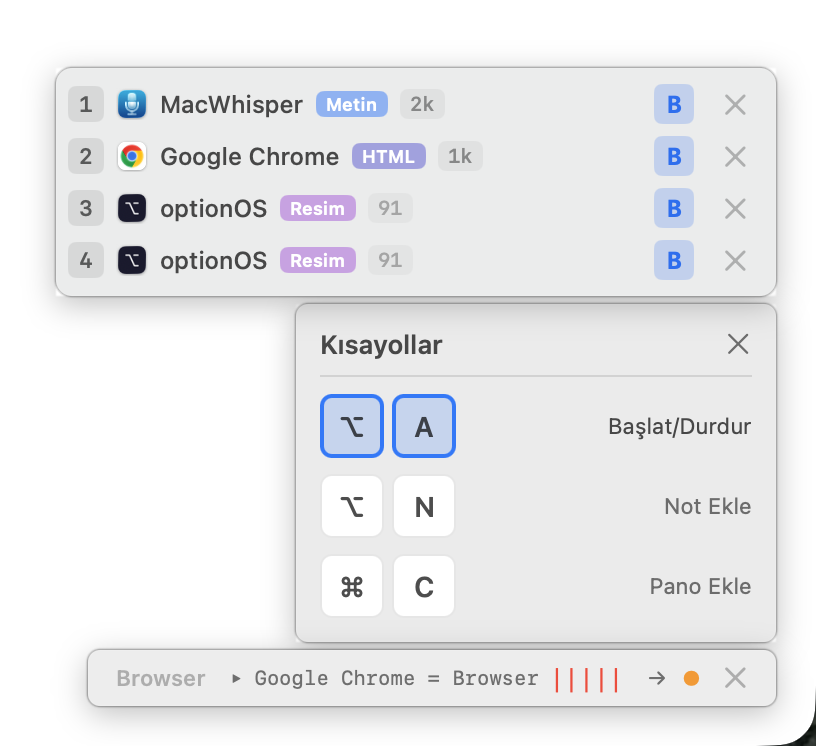 optionOS live HUD — capture pipeline and shortcuts