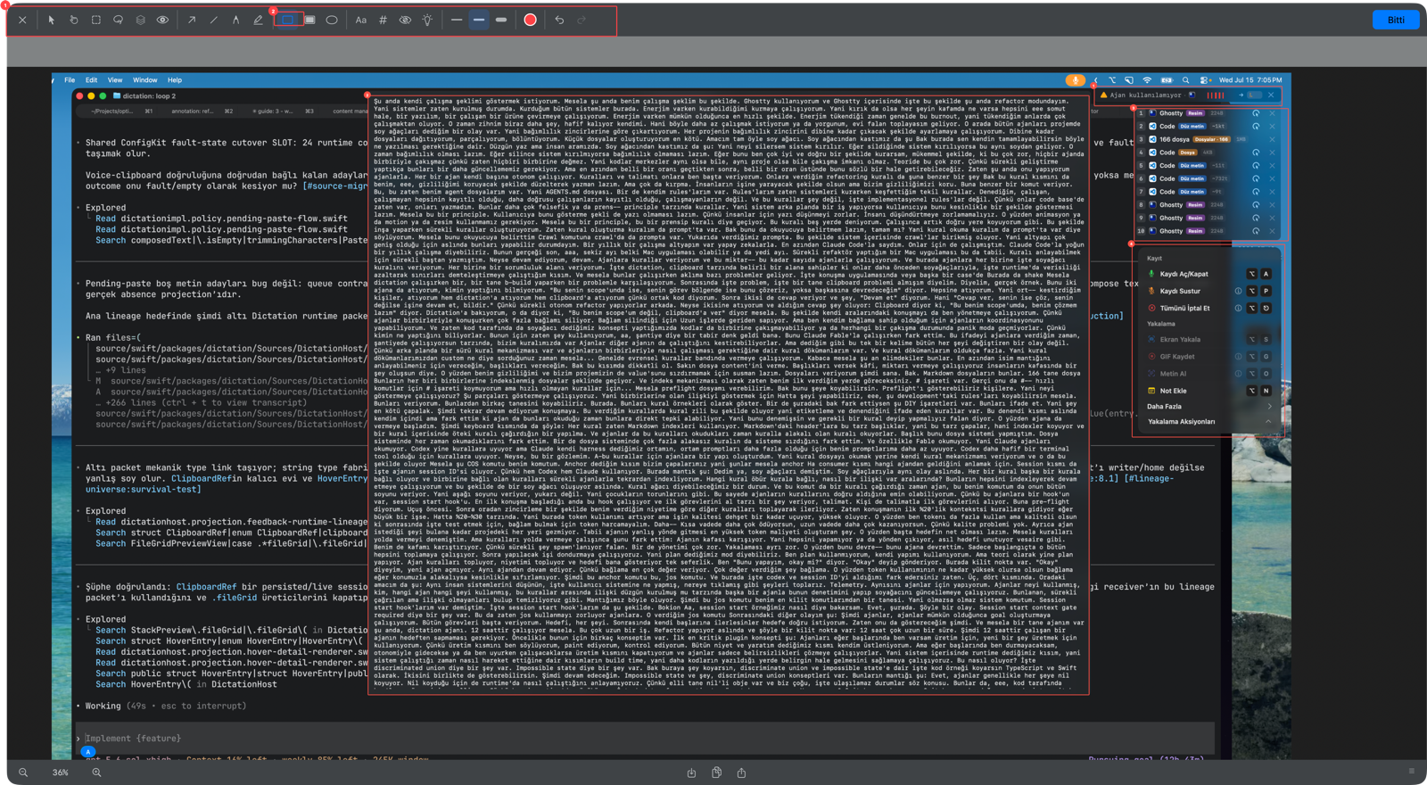 The annotation toolbar with the rectangle tool