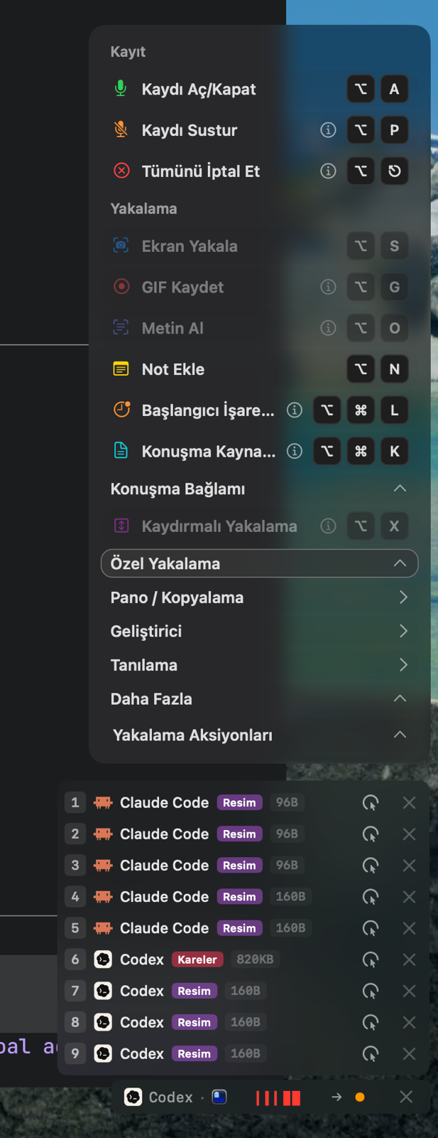 Özel Yakalama altında Kaydırmalı Yakalama