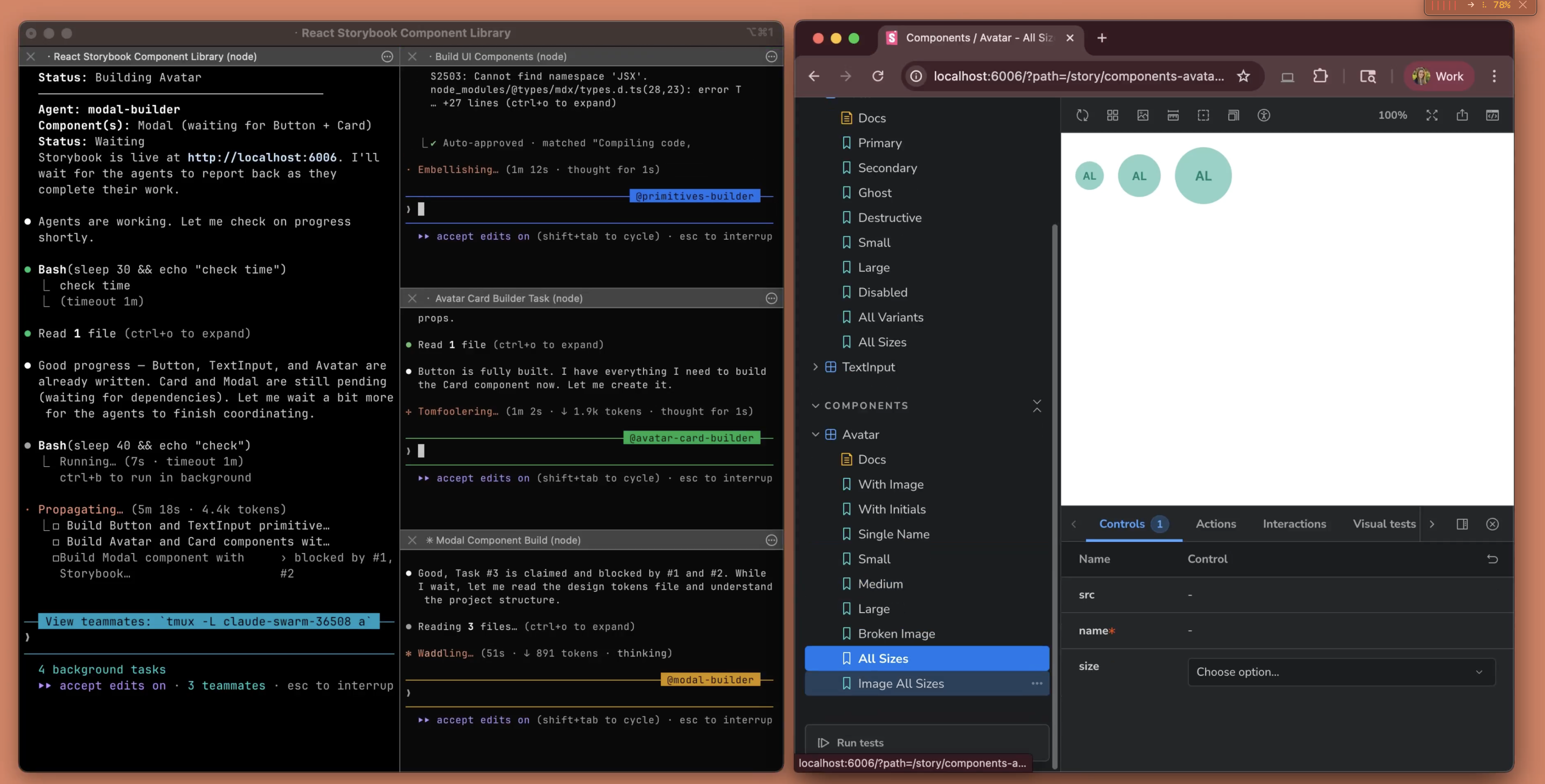 Claude Code agent teams running in parallel