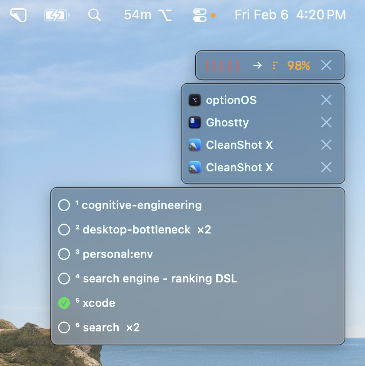 Xcode note selected — relevant document automatically suggested while speaking